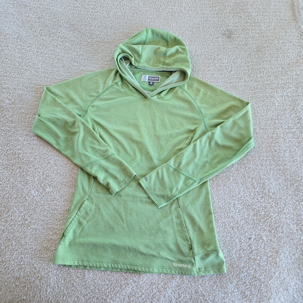 SIMMS Hoodie Women's M Solarflex Performance UPF Fishing Insect Shield Green